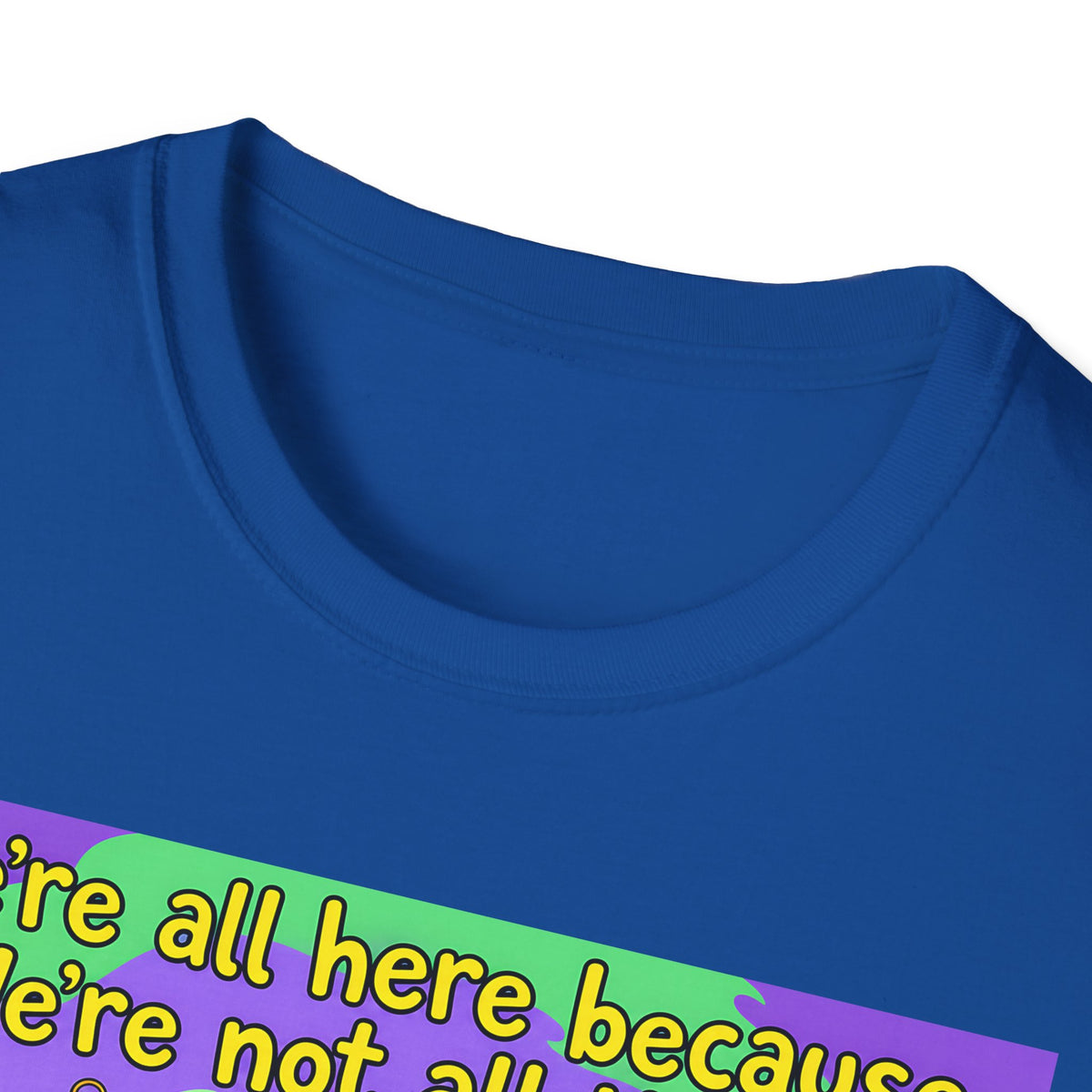 We’re All Here Because We’re Not All There – Funny Crazy Cartoon T-Shirt