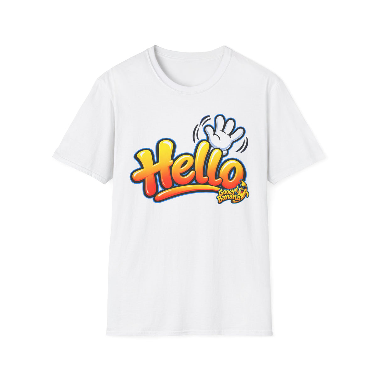 Hello Goodbye Funny Two-Sided T-Shirt – Goodbye Back Design