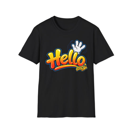 Hello Goodbye Funny Two-Sided T-Shirt – Goodbye Back Design