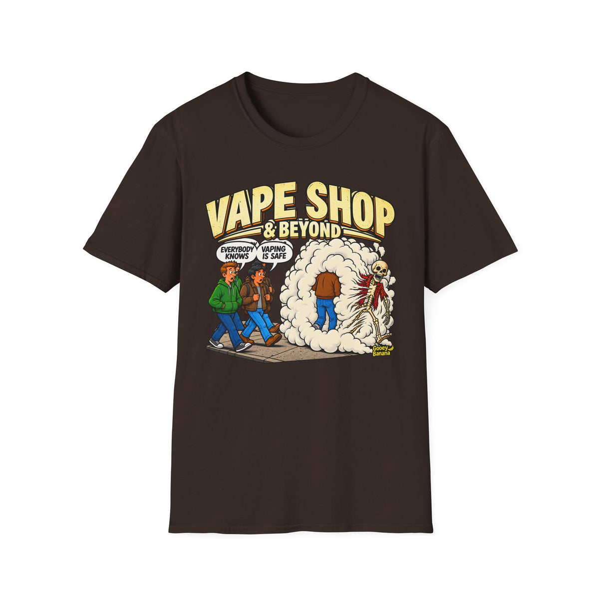 Vape Shop & Beyond T-Shirt – Funny Vaping Comic Graphic