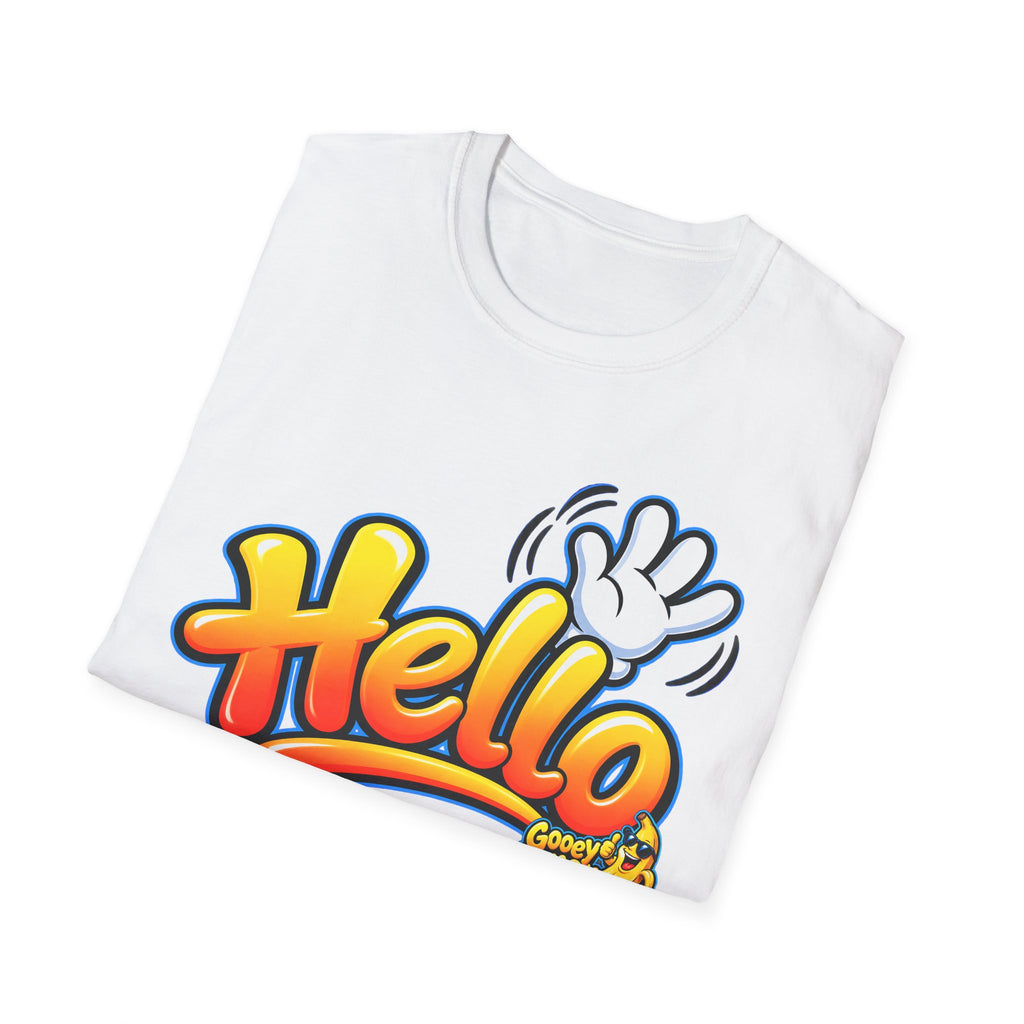 Hello Goodbye Funny Two-Sided T-Shirt – Goodbye Back Design