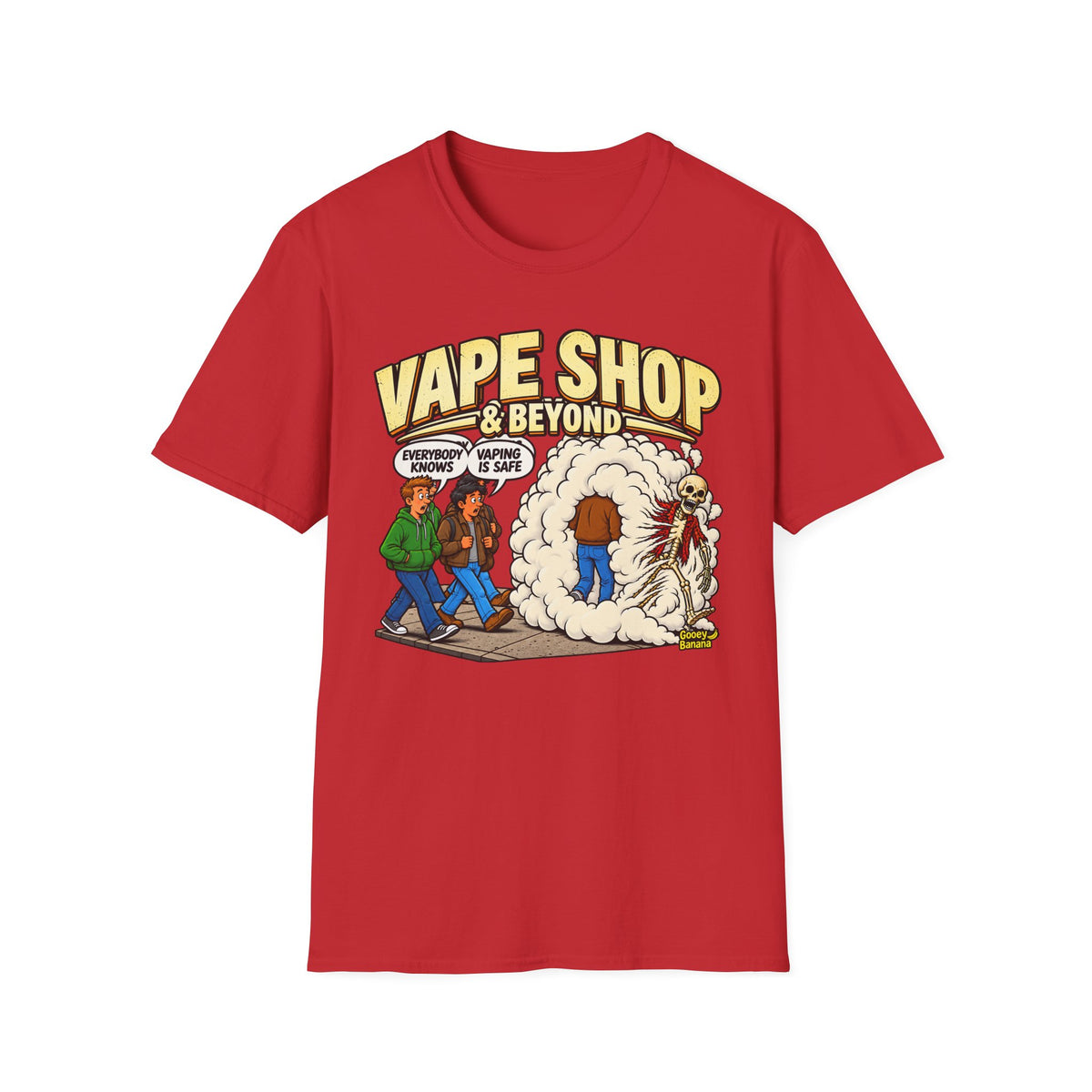 Vape Shop & Beyond T-Shirt – Funny Vaping Comic Graphic