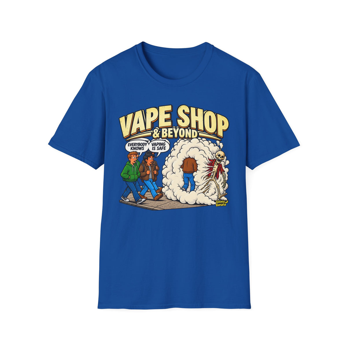 Vape Shop & Beyond T-Shirt – Funny Vaping Comic Graphic