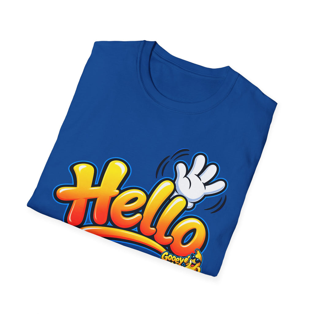 Hello Goodbye Funny Two-Sided T-Shirt – Goodbye Back Design
